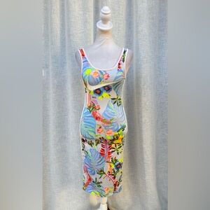 Nike hyper femme tropical floral tank midi dress